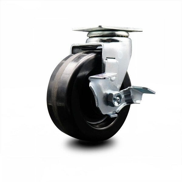 5 Inch Phenolic Swivel Caster with Ball Bearing and Brake SCC